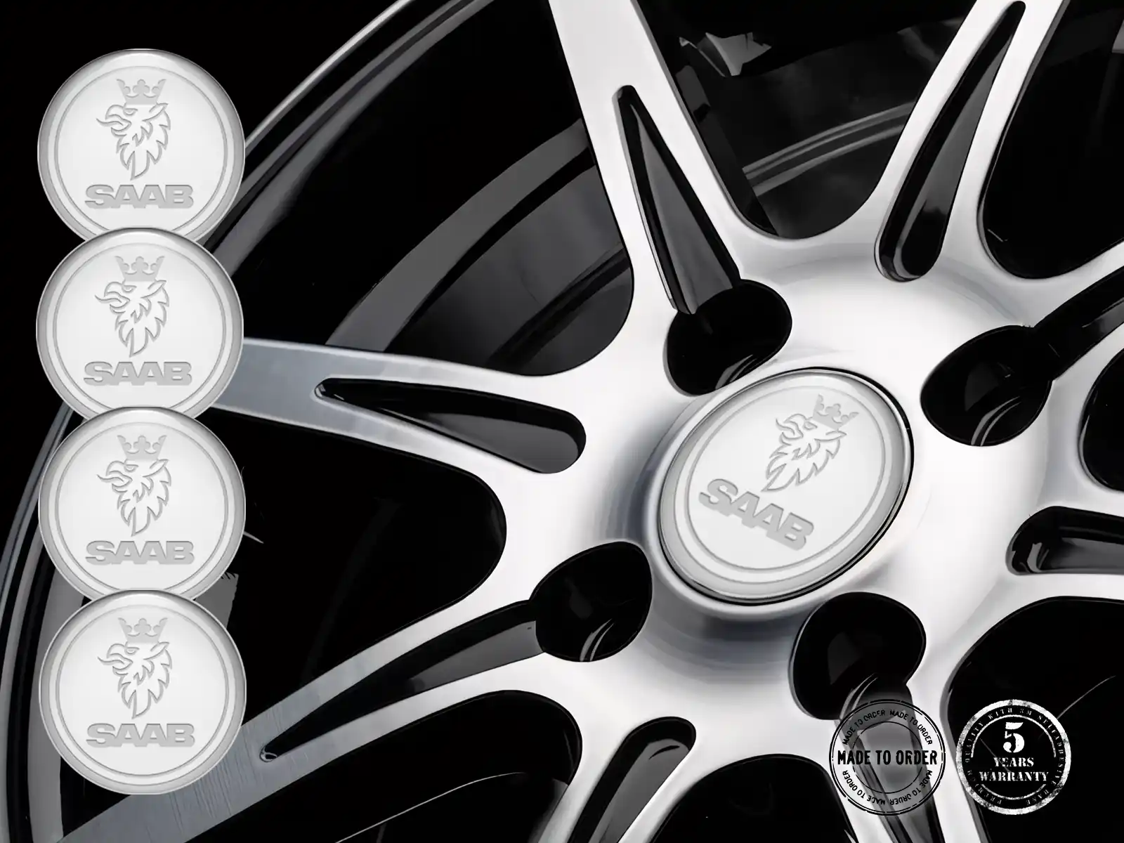 Saab Radaufkleber Stil Luxus Gewölbte Logos